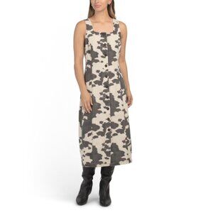 SUNDAY EDITION Taupe/brown Cow Print Maxi Dress